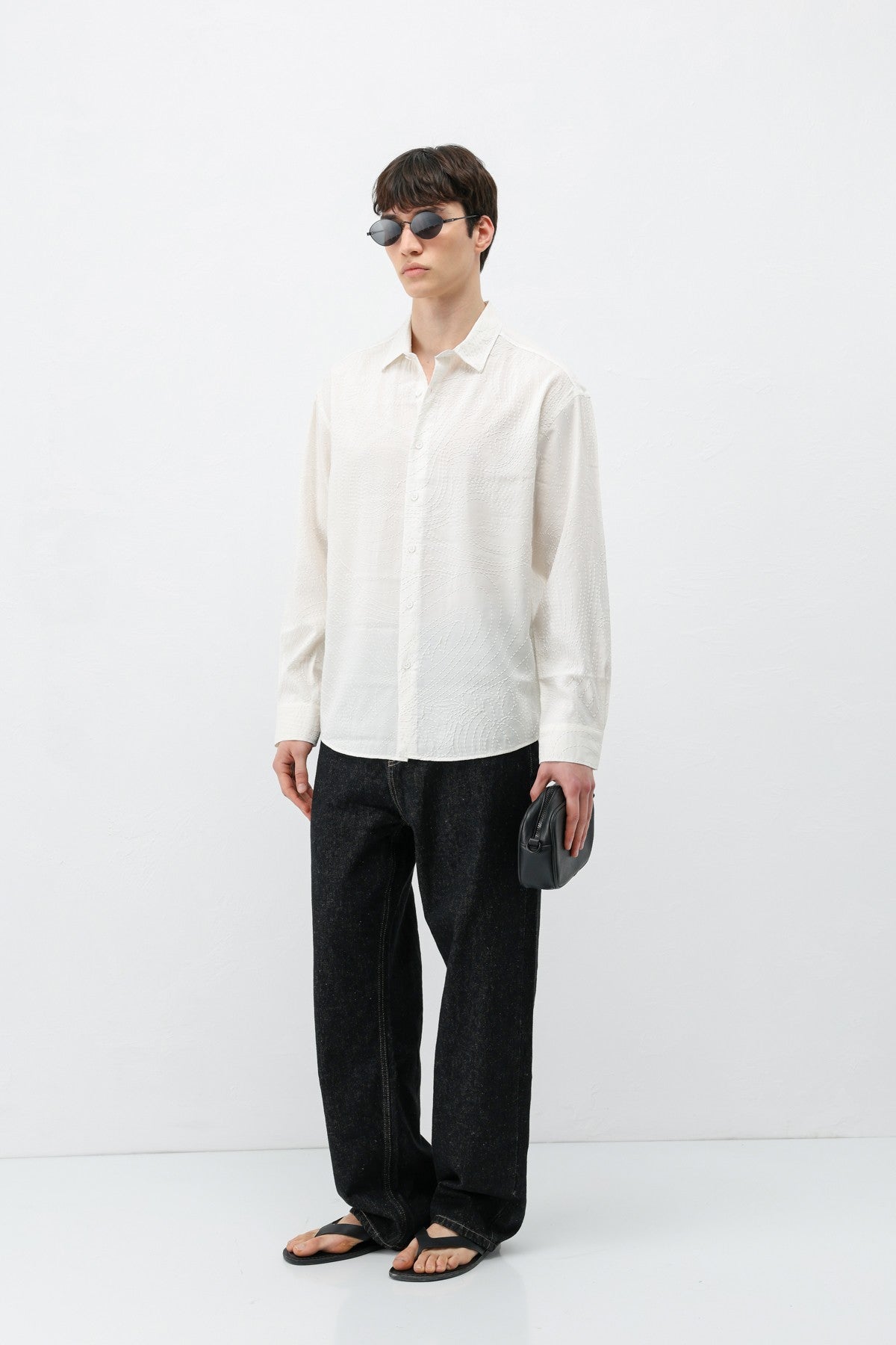 Oversized Shirt with Stitching Details