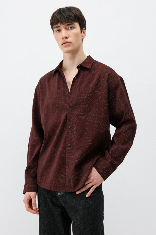 Oversized Shirt with Stitching Details