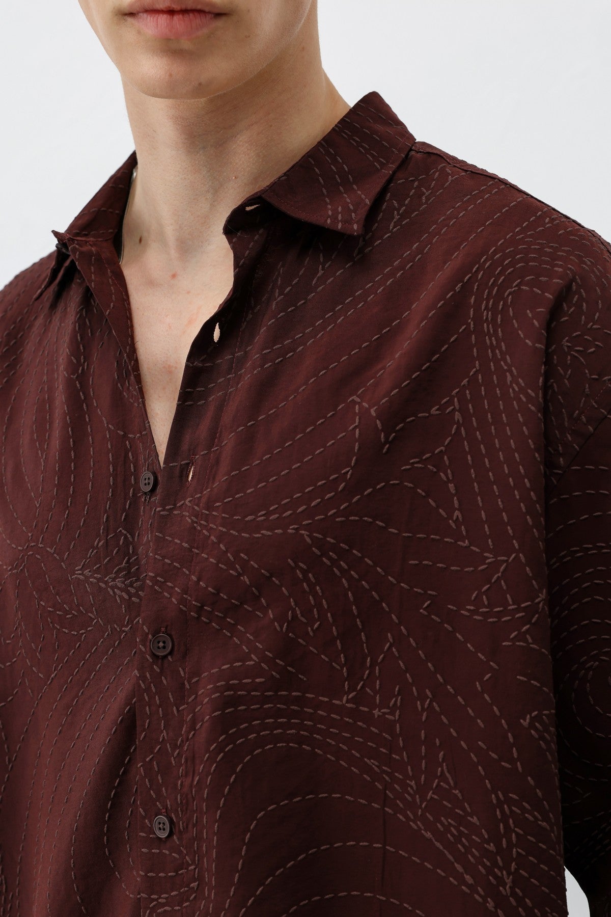 Oversized Shirt with Stitching Details