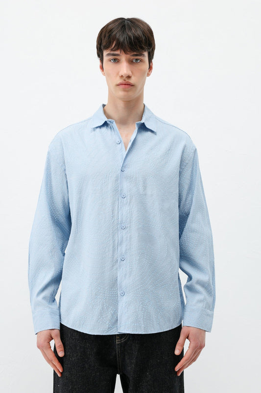 Oversized Shirt with Stitching Details