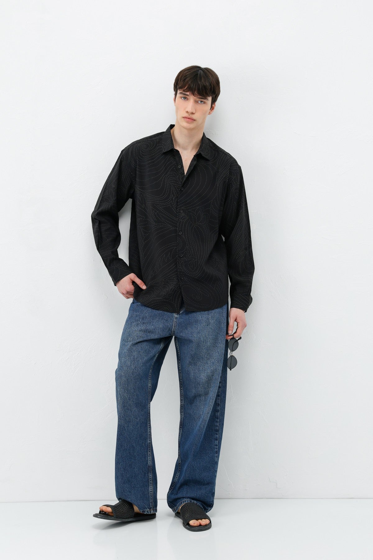 Oversized Shirt with Stitching Details