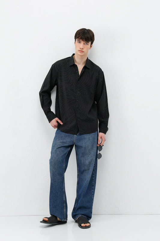 Oversized Shirt with Stitching Details