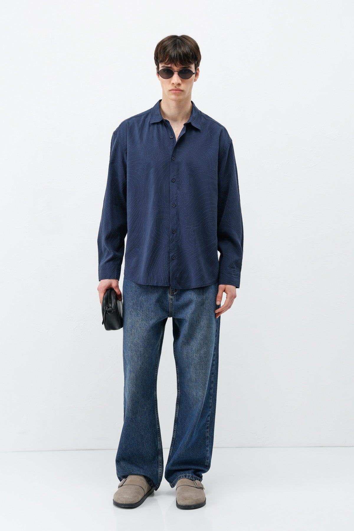 Oversized Shirt with Stitching Details
