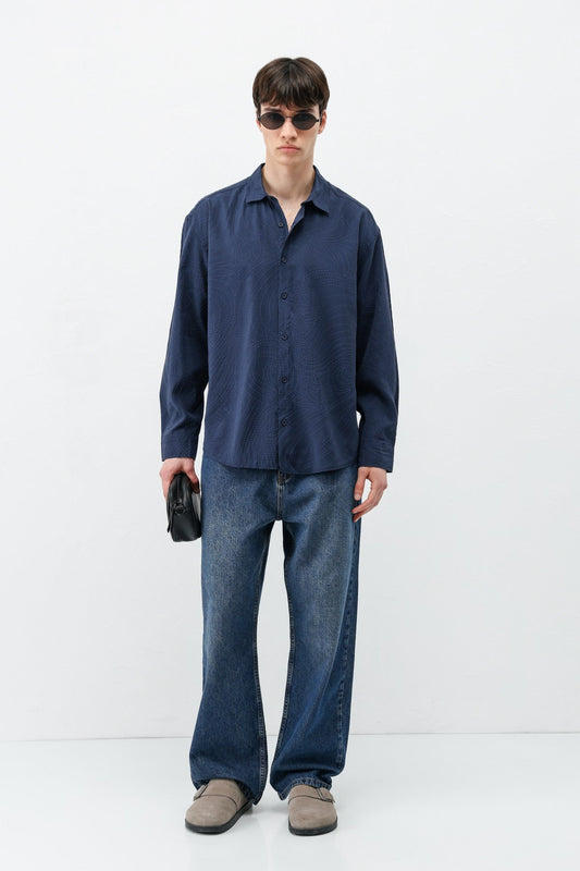 Oversized Shirt with Stitching Details