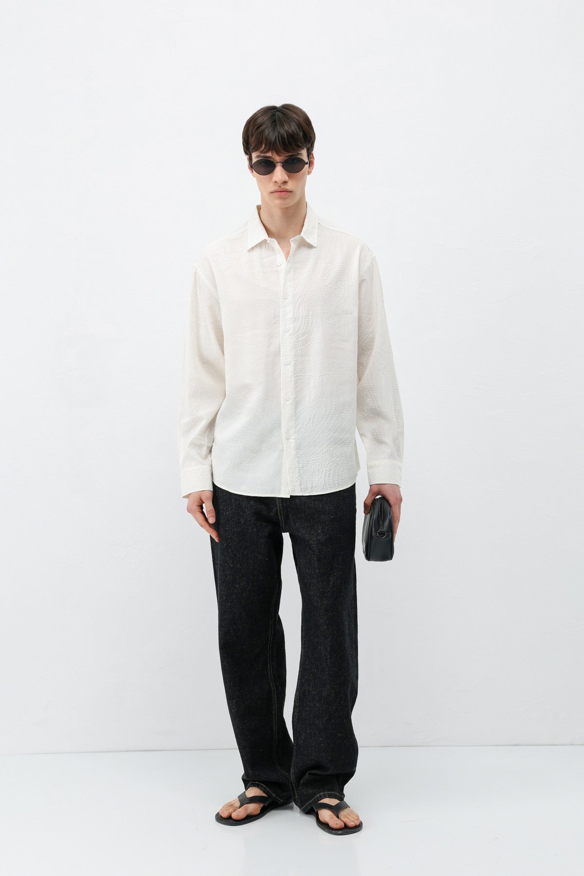 Oversized Shirt with Stitching Details