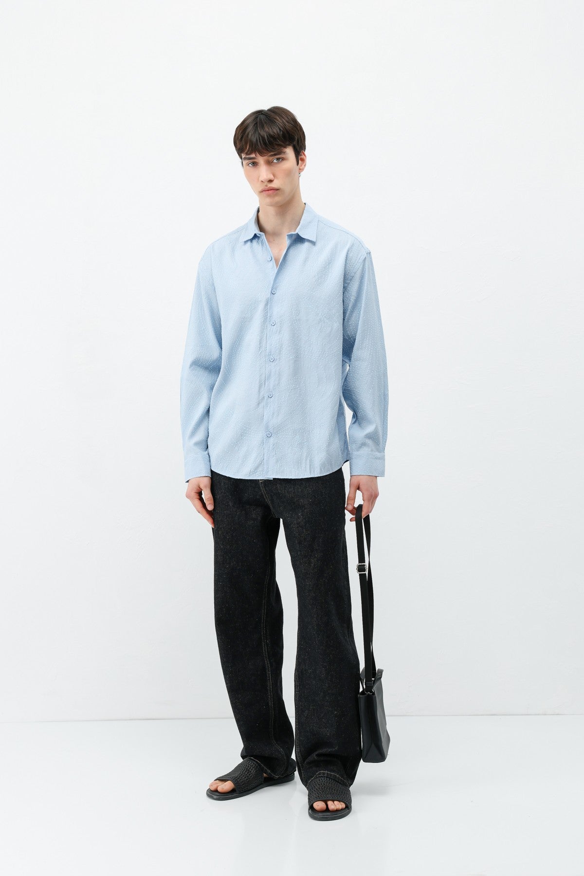 Oversized Shirt with Stitching Details