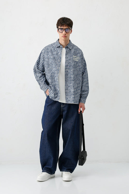Long-Sleeved Checkered Shirt