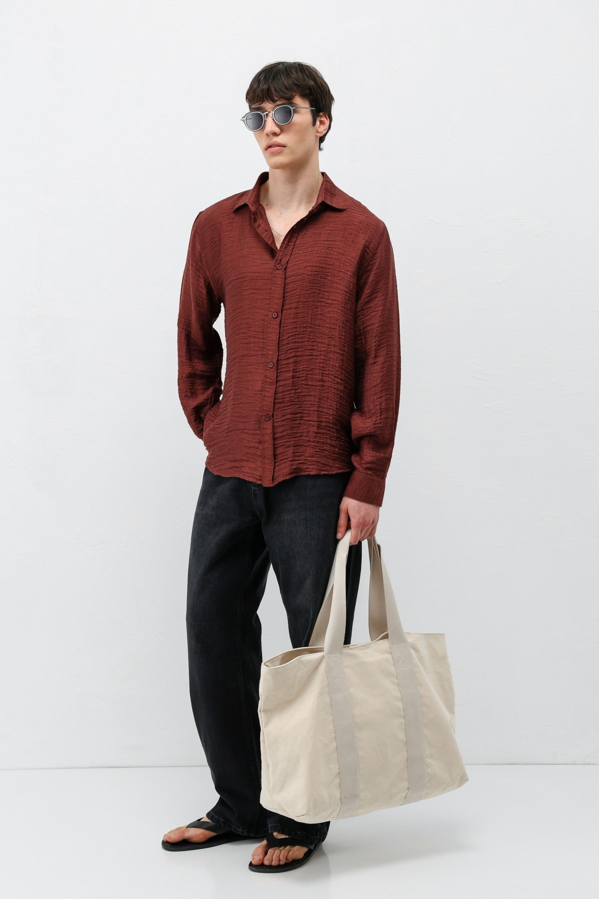 Textured Oversized Shirt