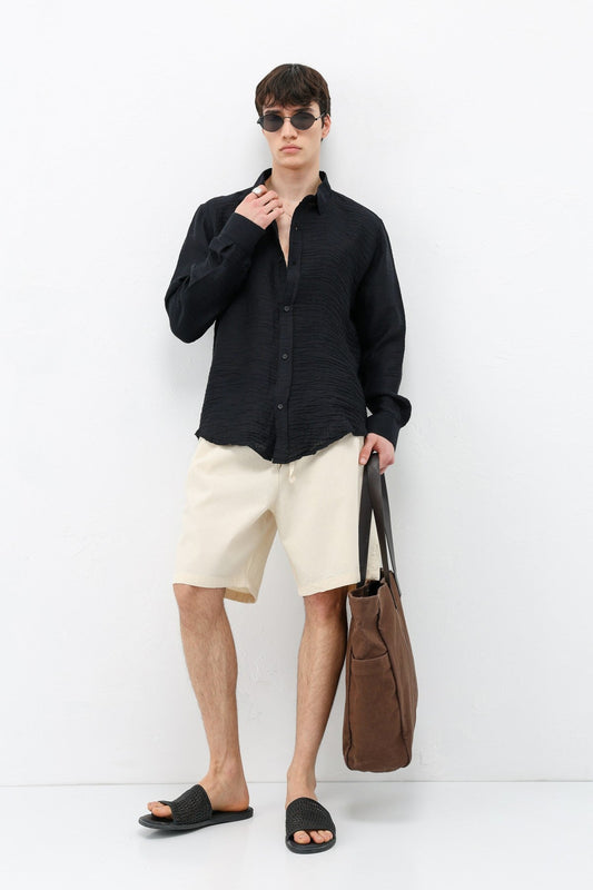 Textured Oversized Shirt