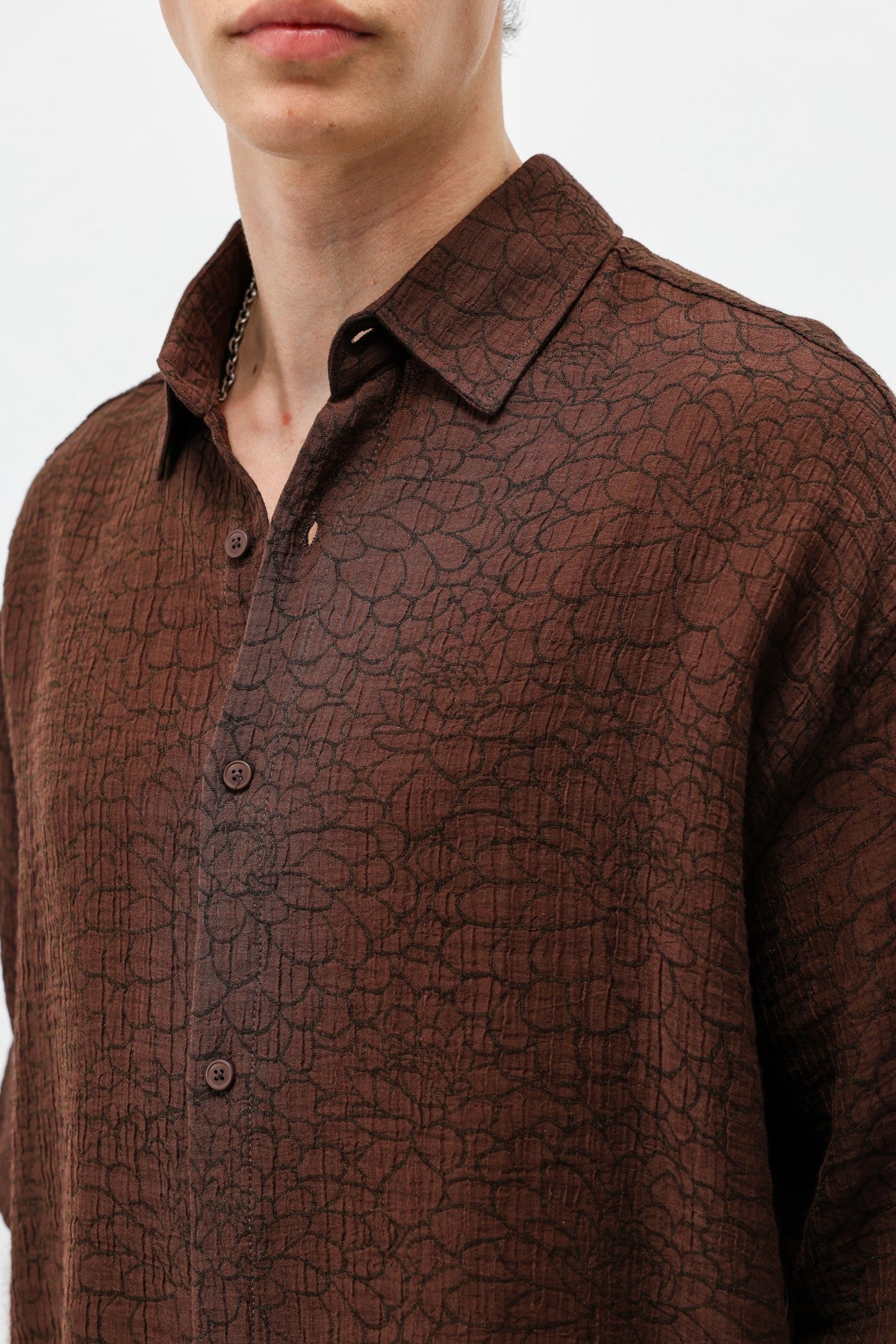 Oversized Patterned Short-Sleeve Shirt