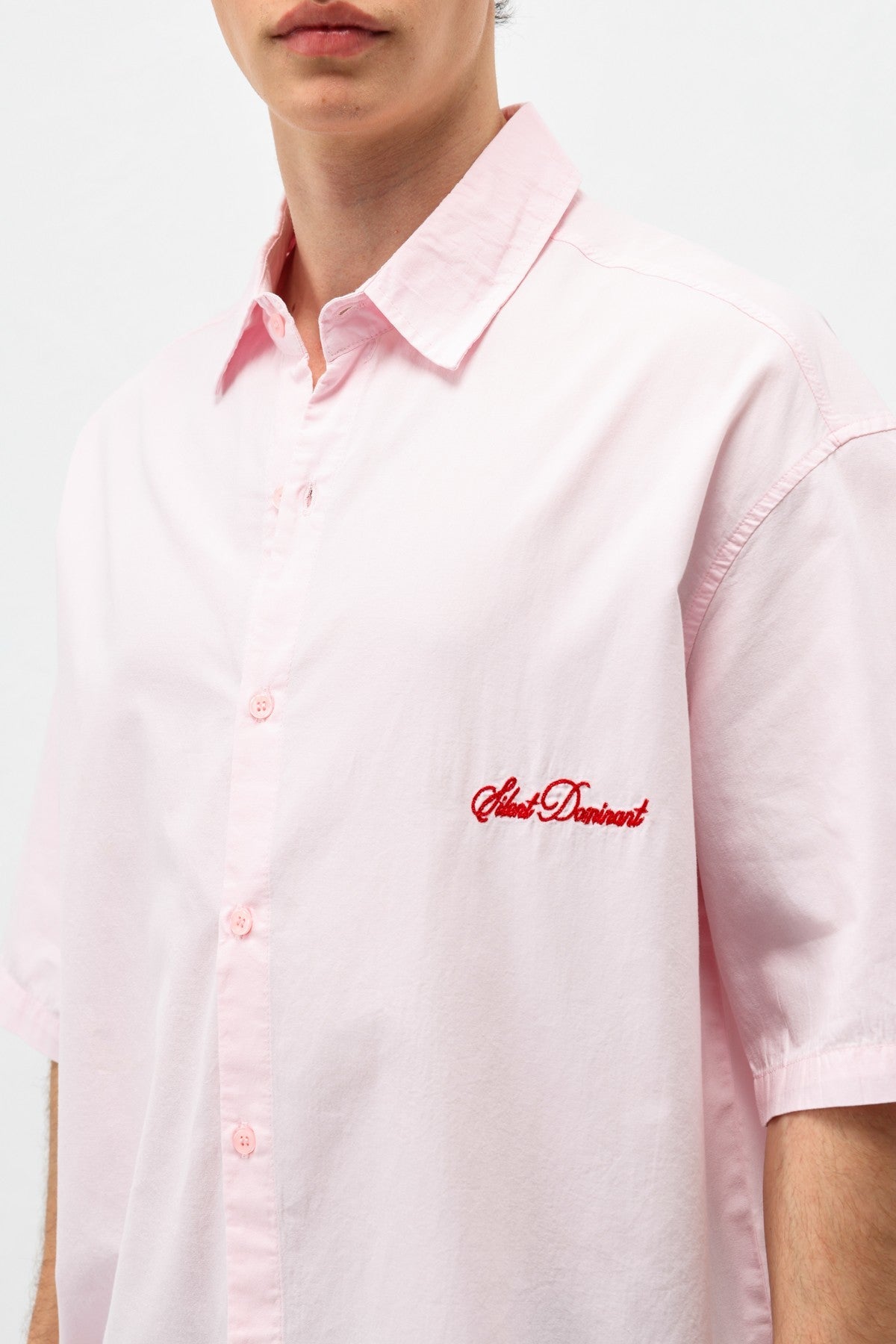 Oversized Short-Sleeve Shirt with Printed Text