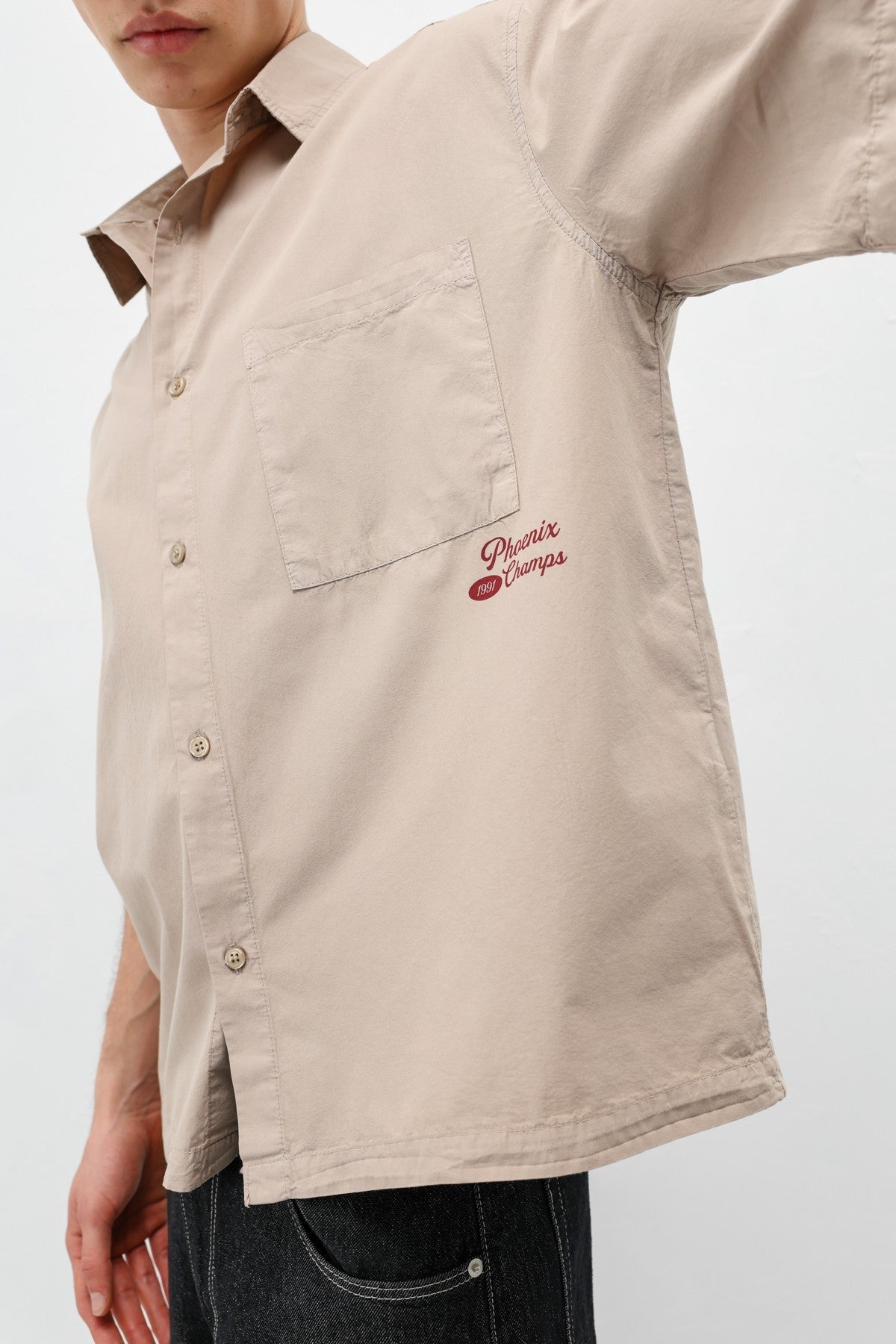 Printed Oversized Linen Shirt