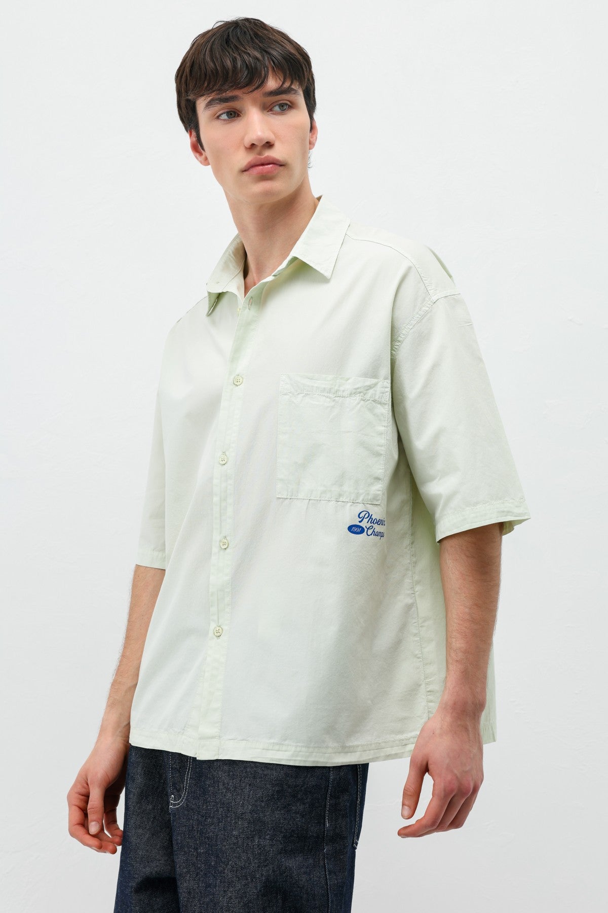 Printed Oversized Linen Shirt