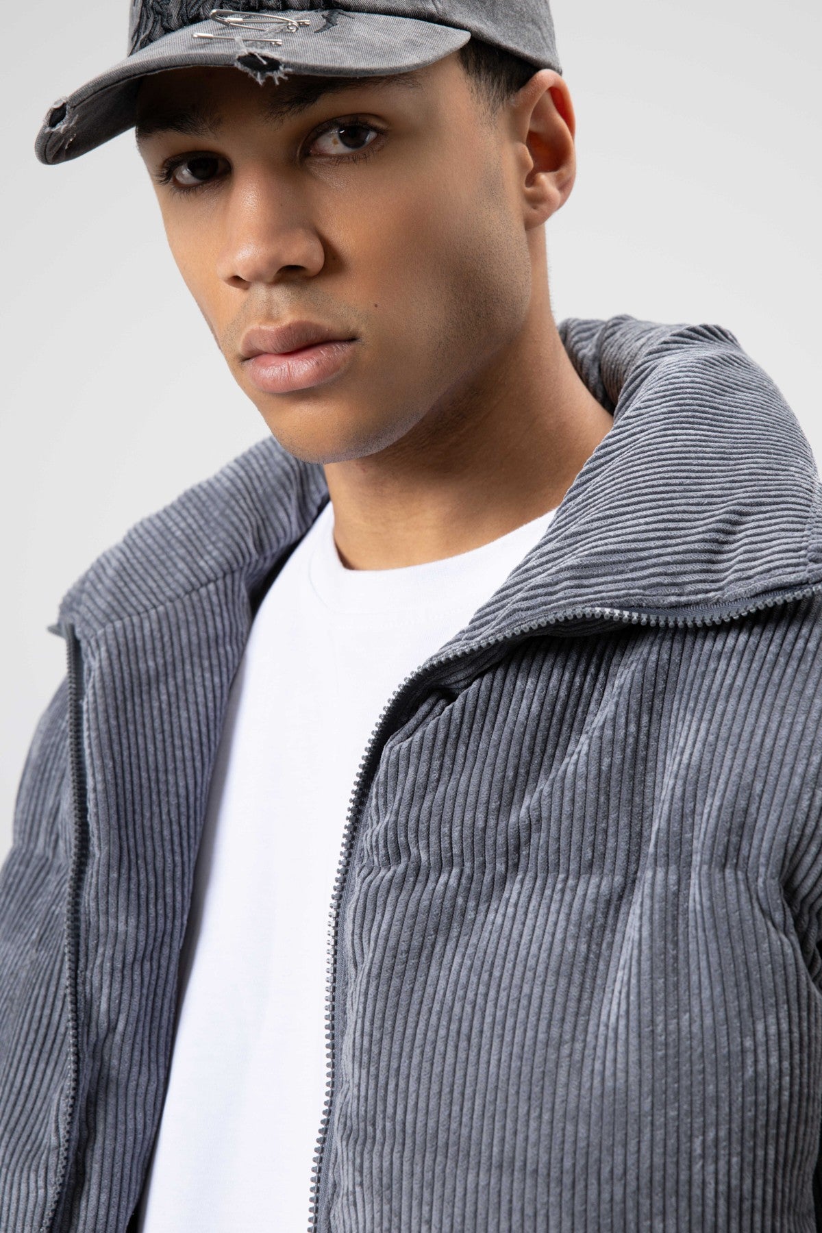 Oversized Velvet Puffer Jacket