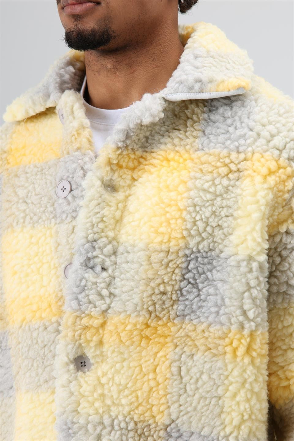 Oversized Plush Checkered Jacket