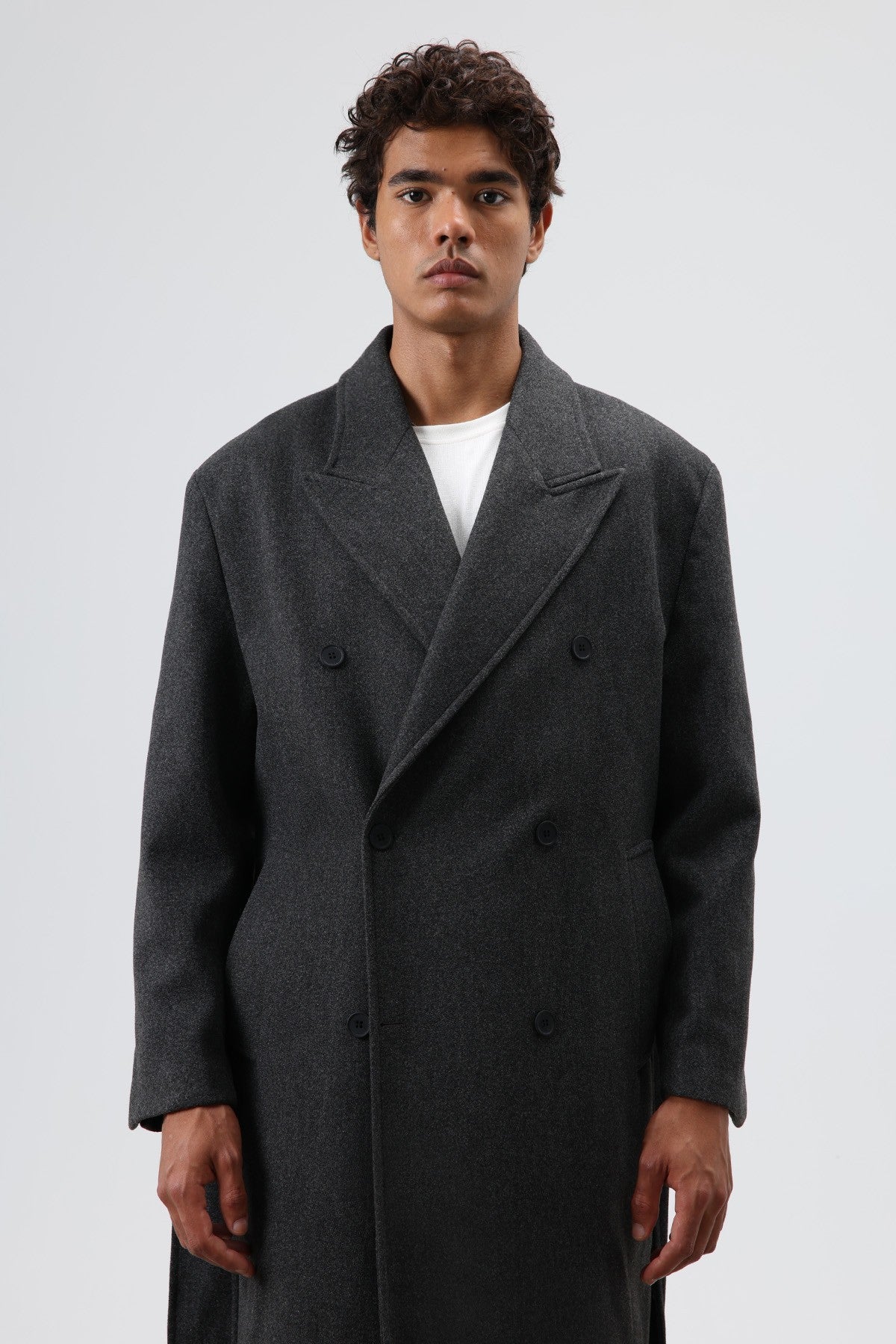 Oversized Double-Breasted Wool Coat