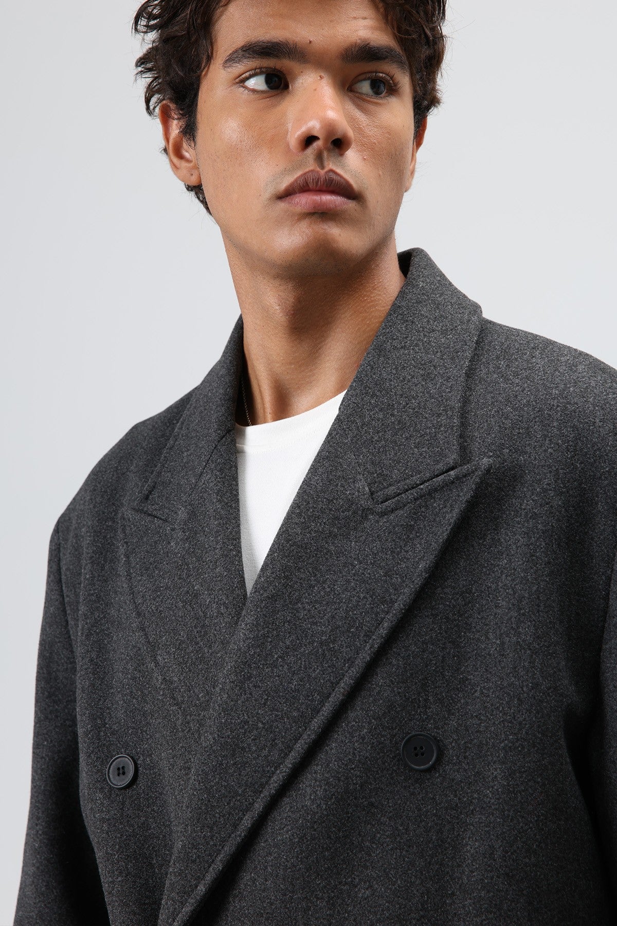 Oversized Double-Breasted Wool Coat