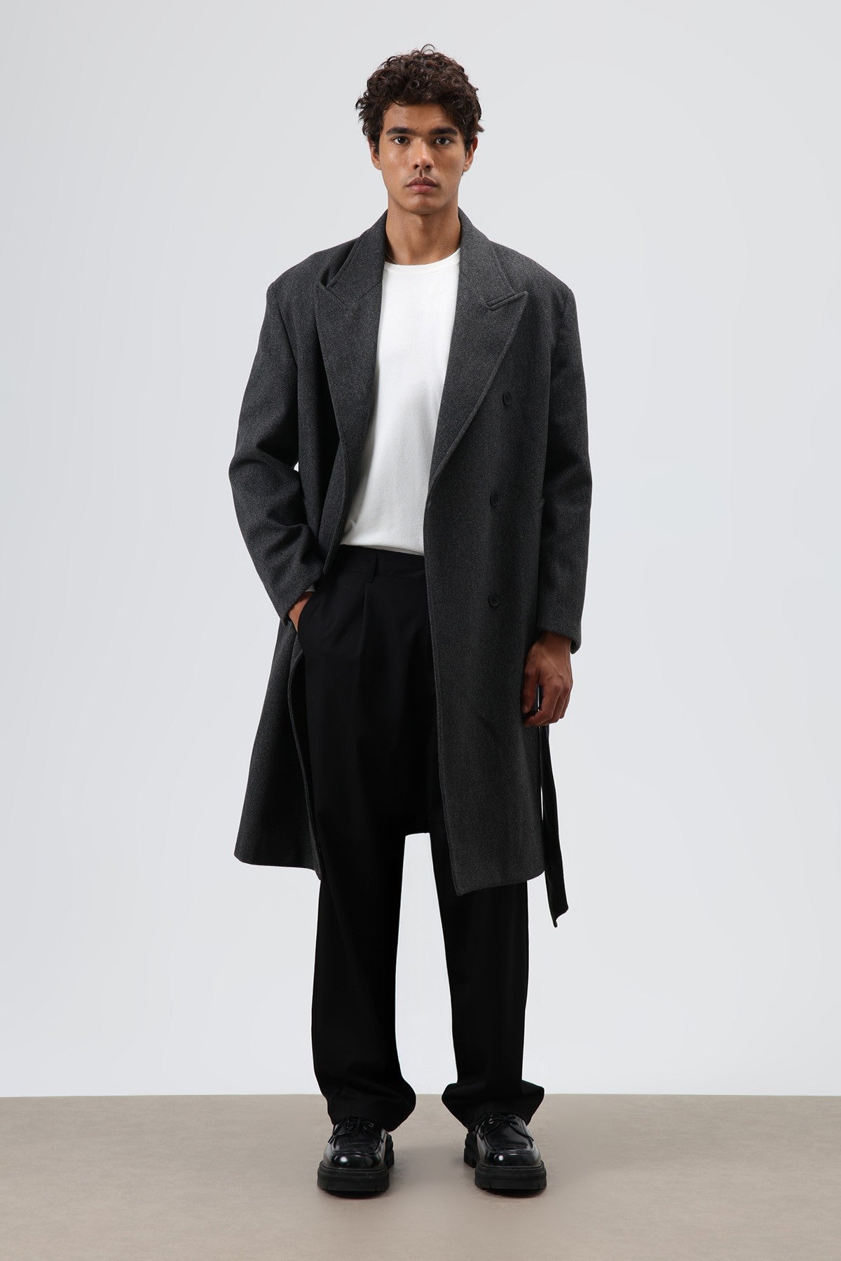 Oversized Double-Breasted Wool Coat