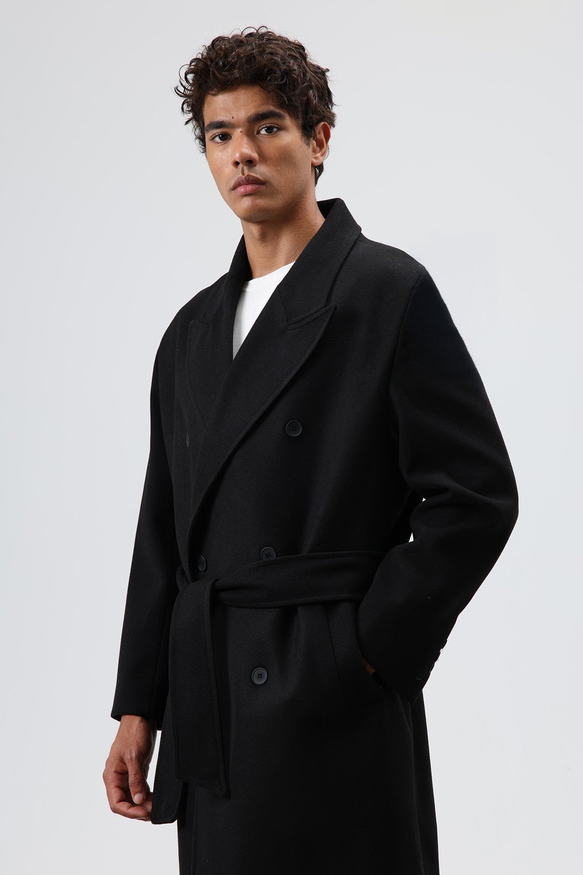 Oversized Double-Breasted Wool Coat