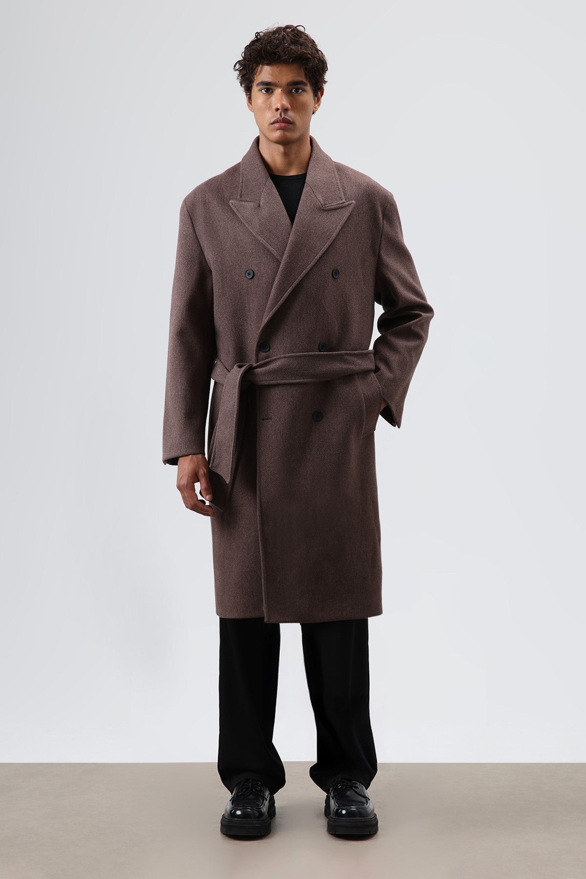 Oversized Double-Breasted Wool Coat