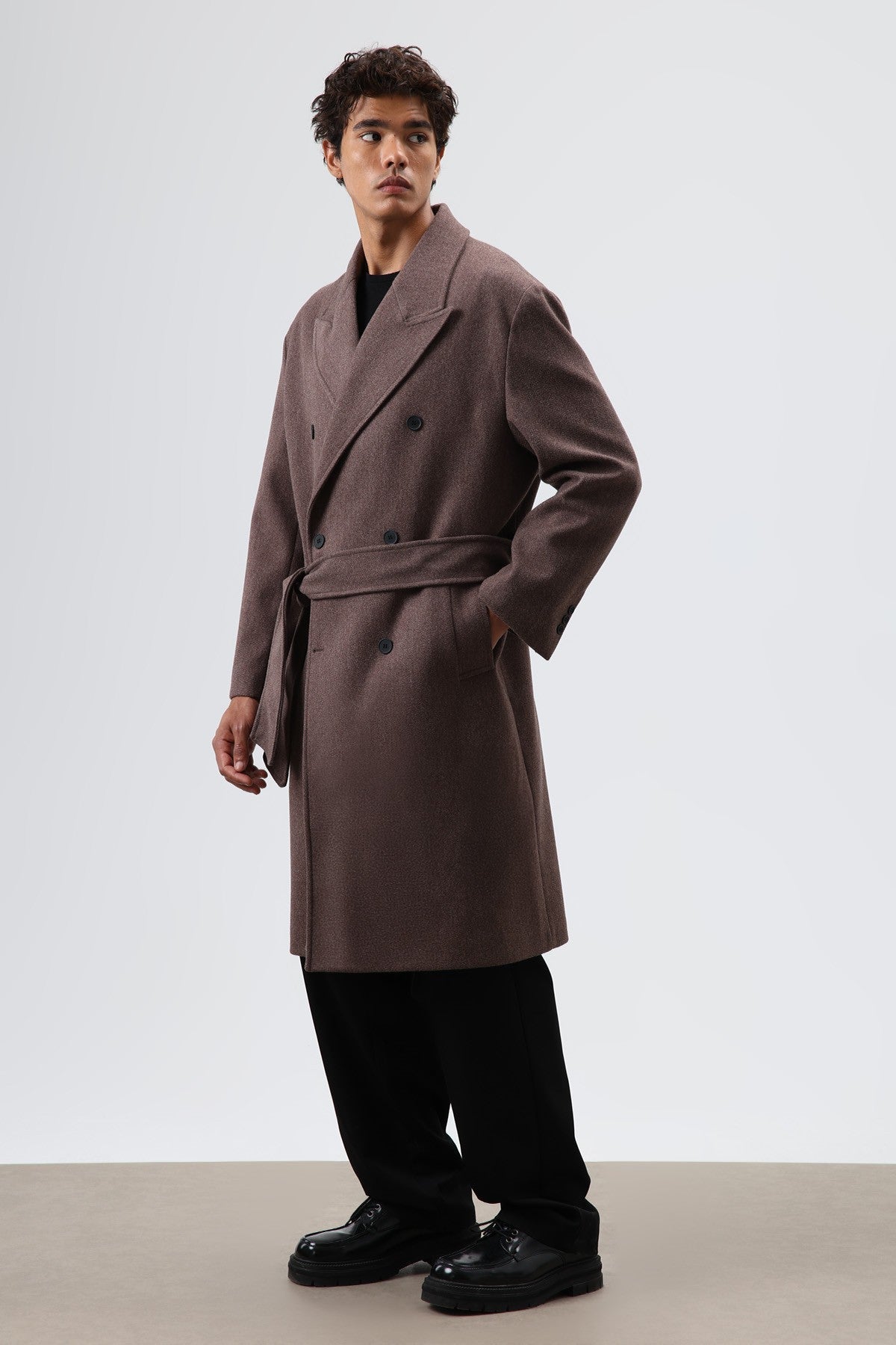 Oversized Double-Breasted Wool Coat