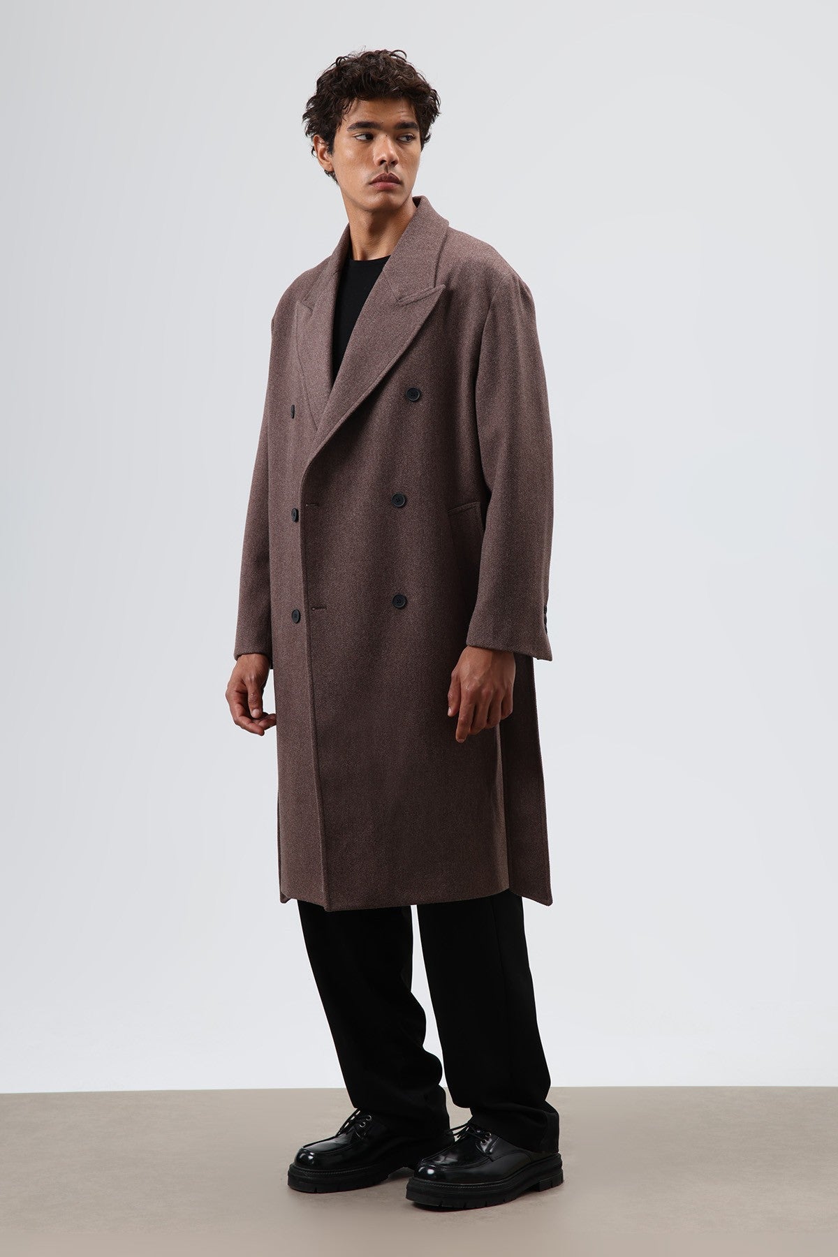 Oversized Double-Breasted Wool Coat