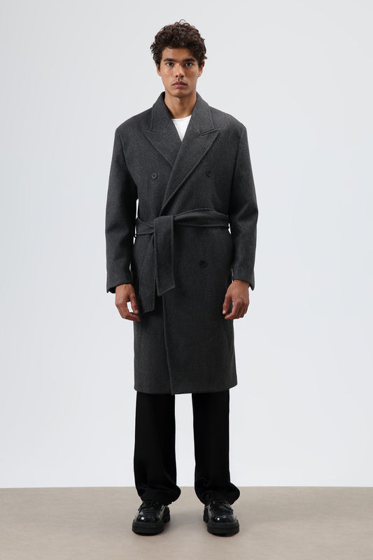 Oversized Double-Breasted Wool Coat