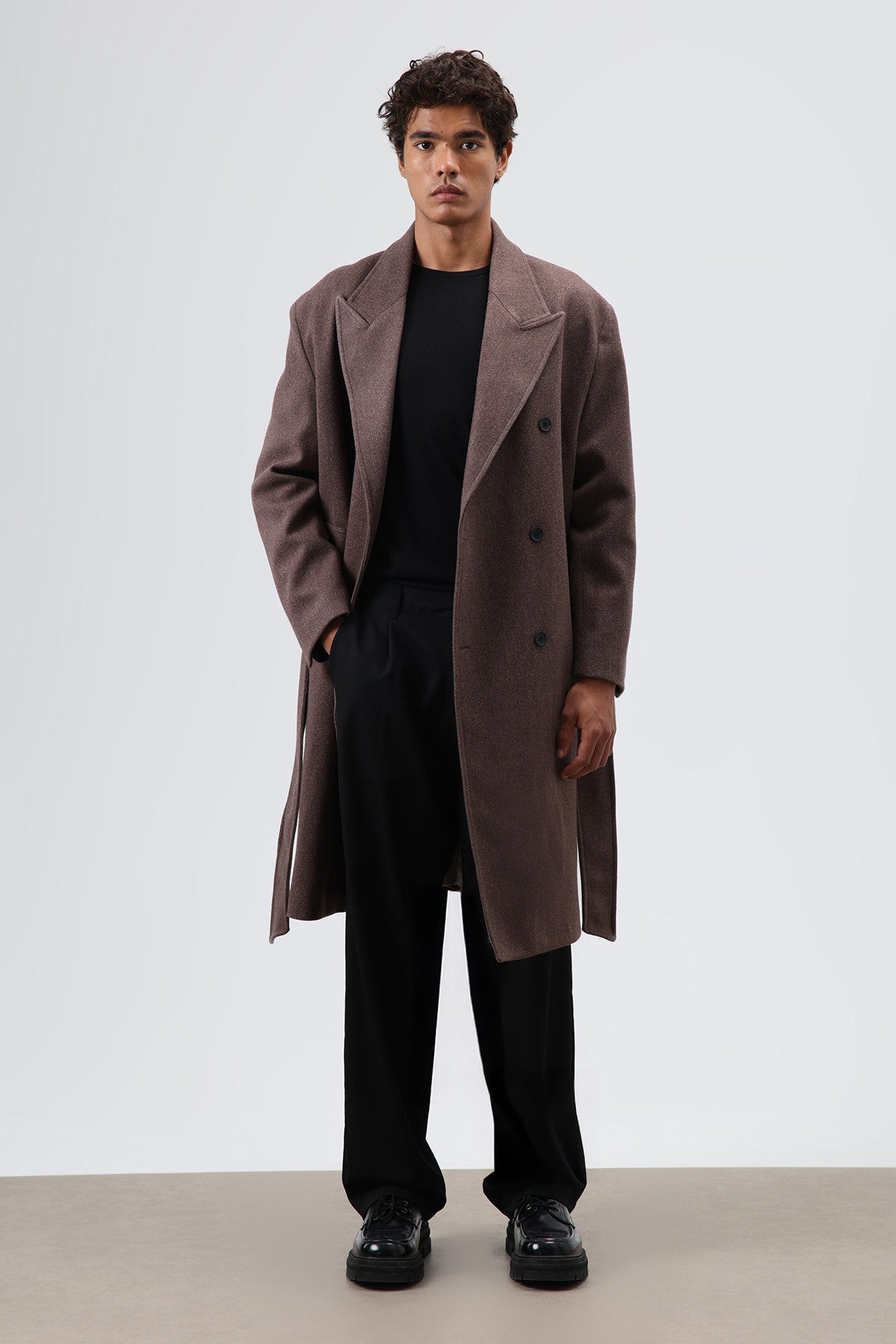 Oversized Double-Breasted Wool Coat