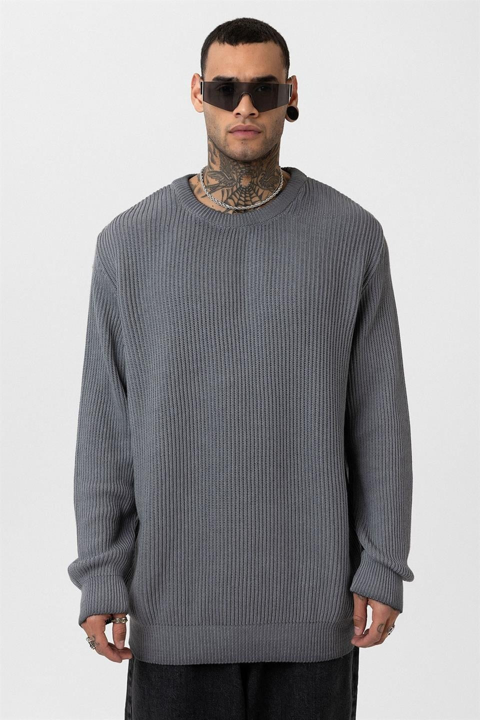 Oversized Washed Knit Sweater
