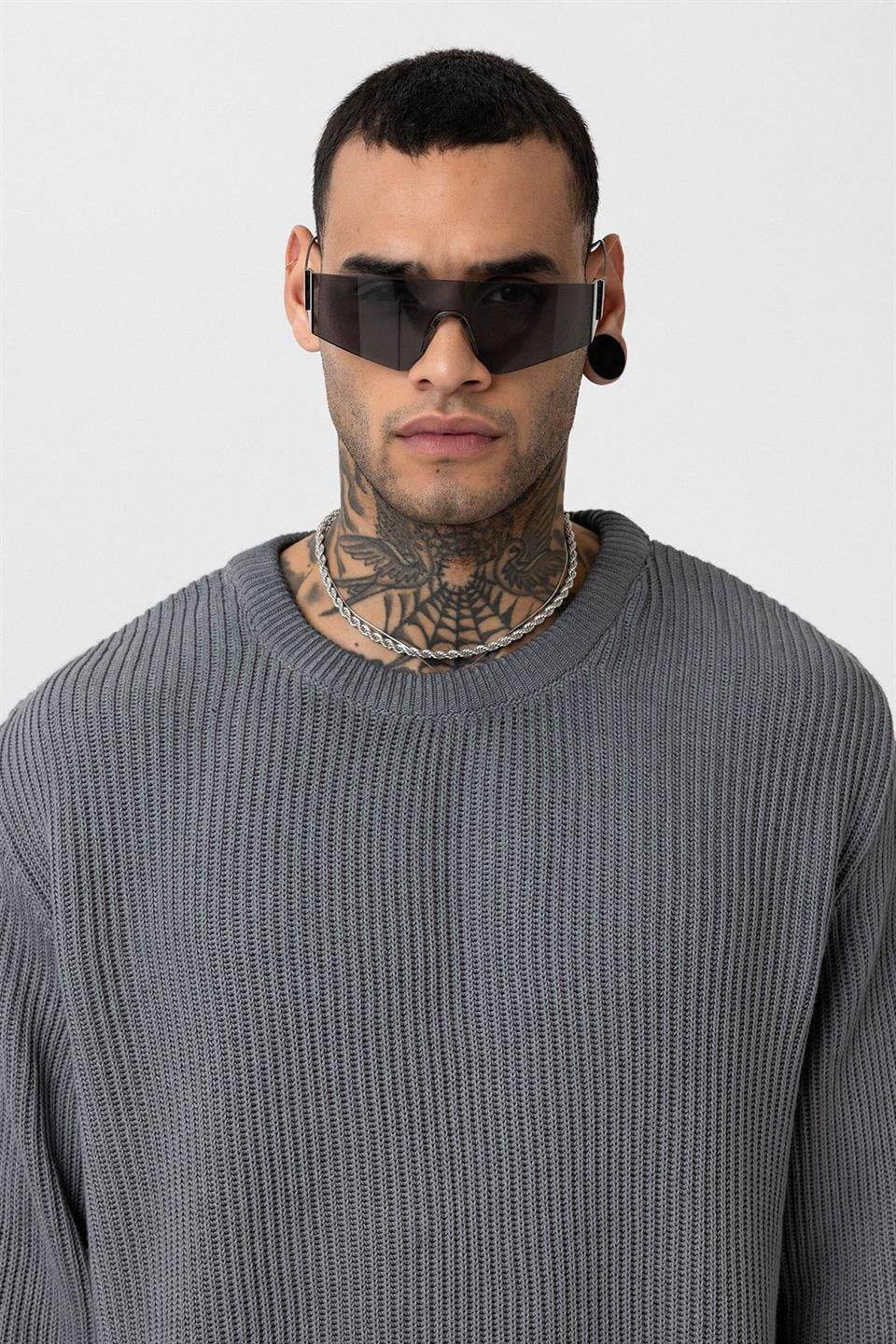 Oversized Washed Knit Sweater
