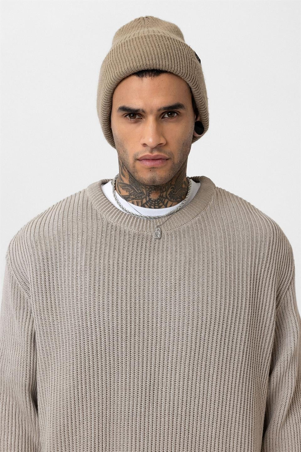 Oversized Washed Knit Sweater