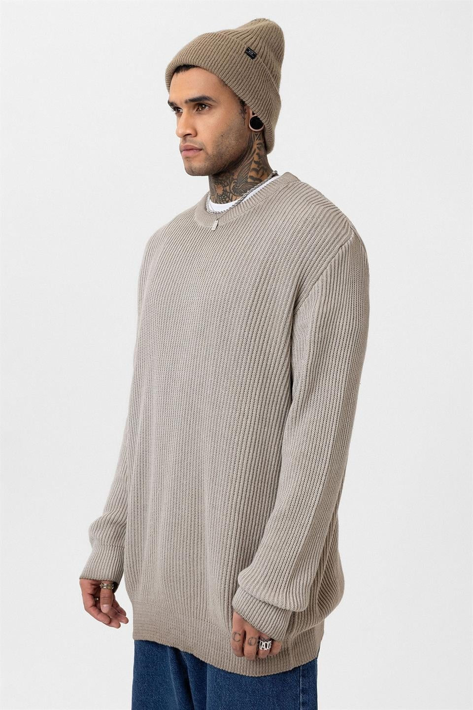 Oversized Washed Knit Sweater