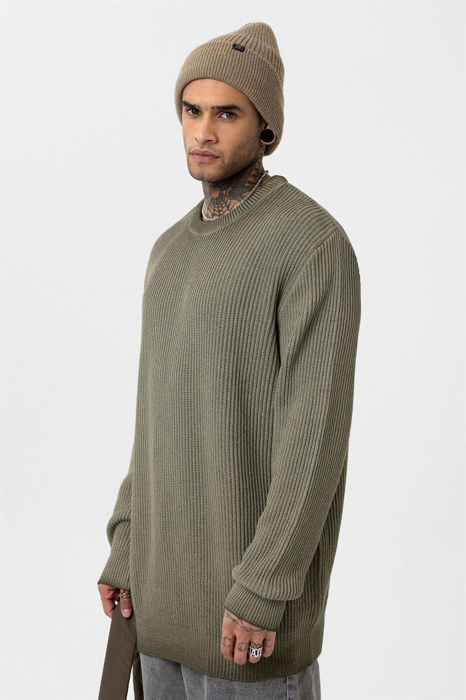 Oversized Washed Knit Sweater