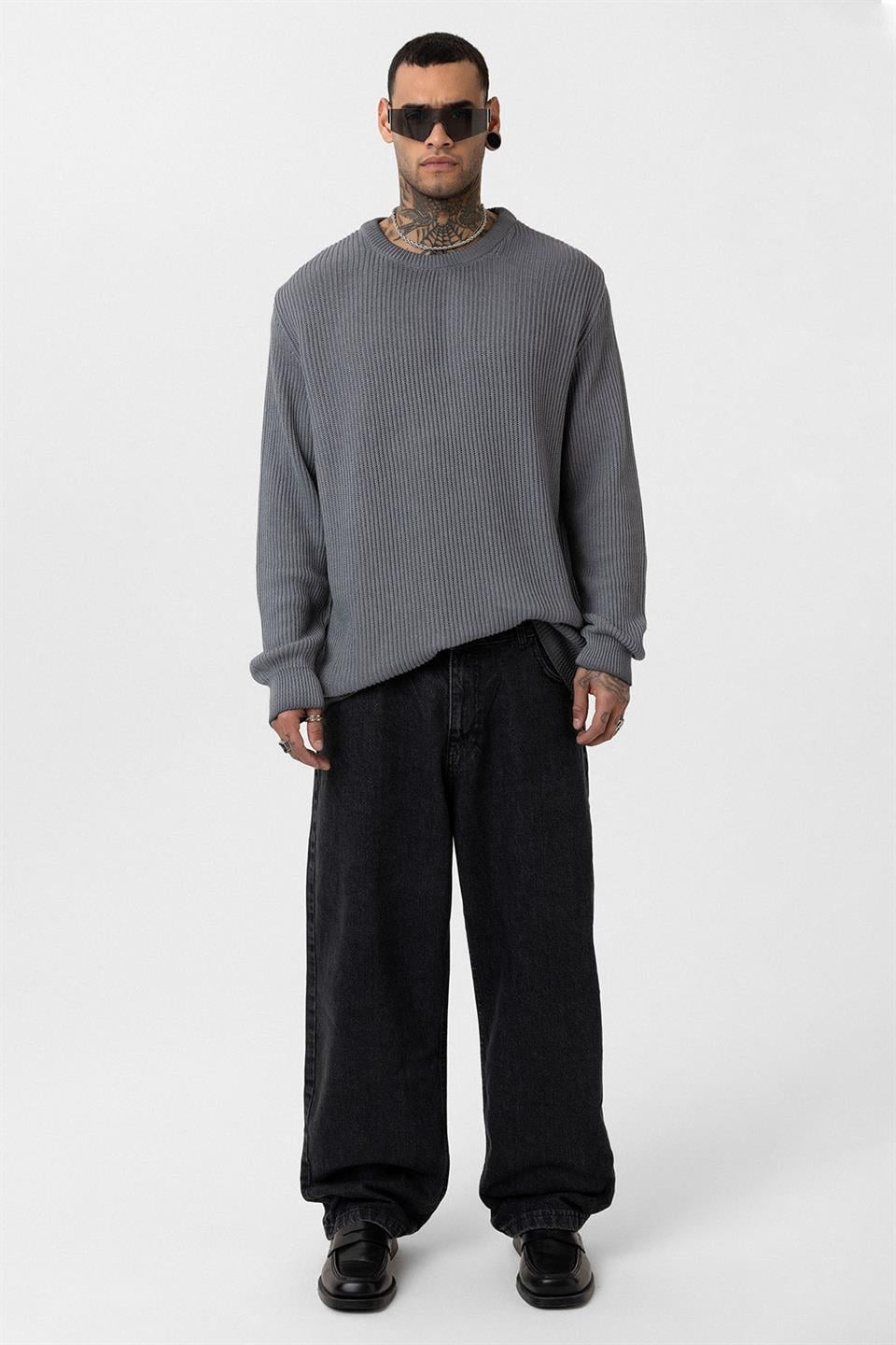 Oversized Washed Knit Sweater