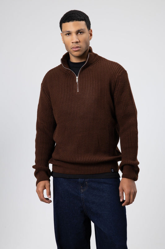 Zip-Up Knit Sweater