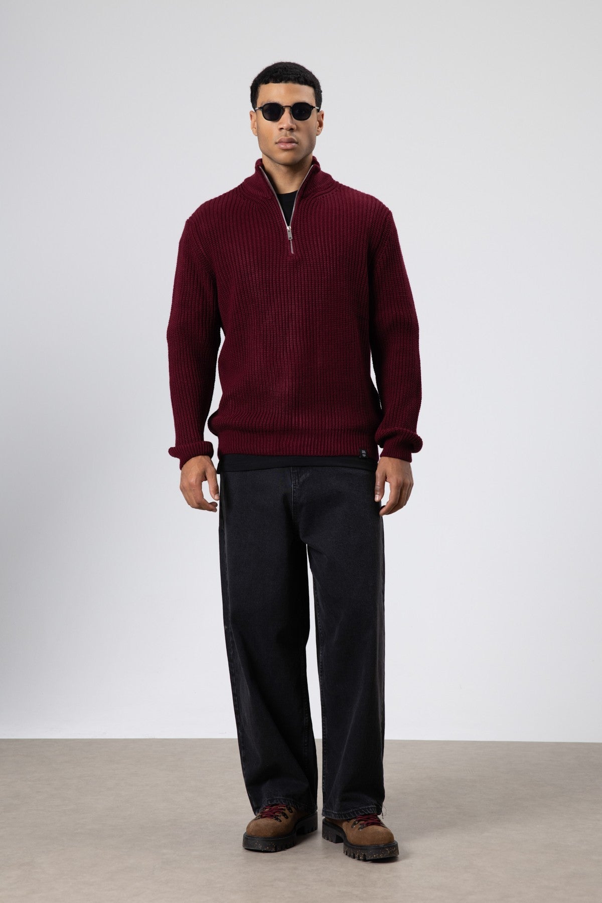 Zip-Up Knit Sweater