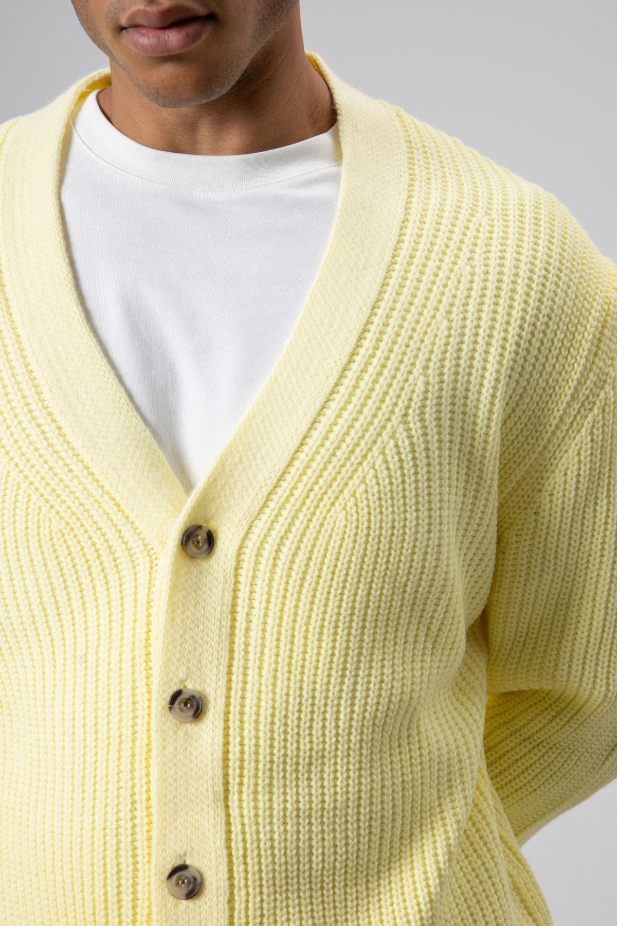 V-Neck Button-Front Knitted Cardigan