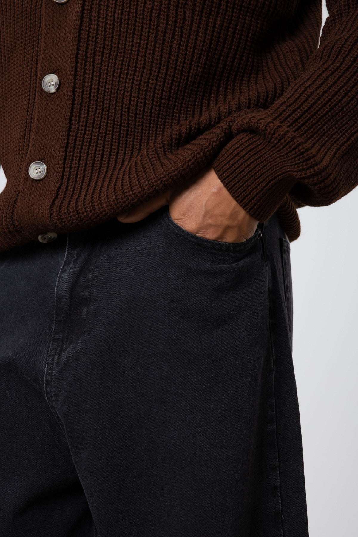 V-Neck Button-Front Knitted Cardigan