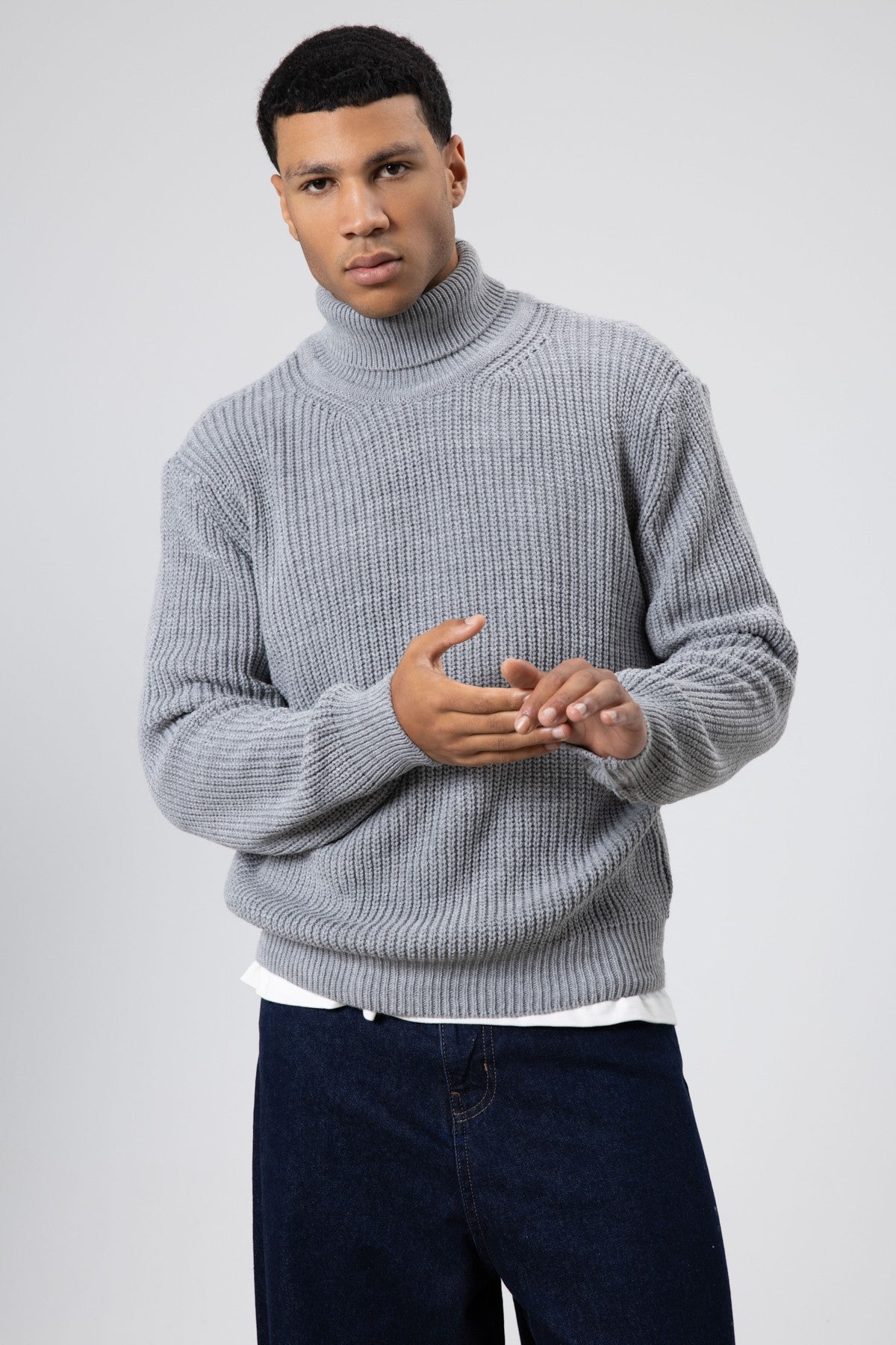 Oversized Knit Turtleneck Sweater