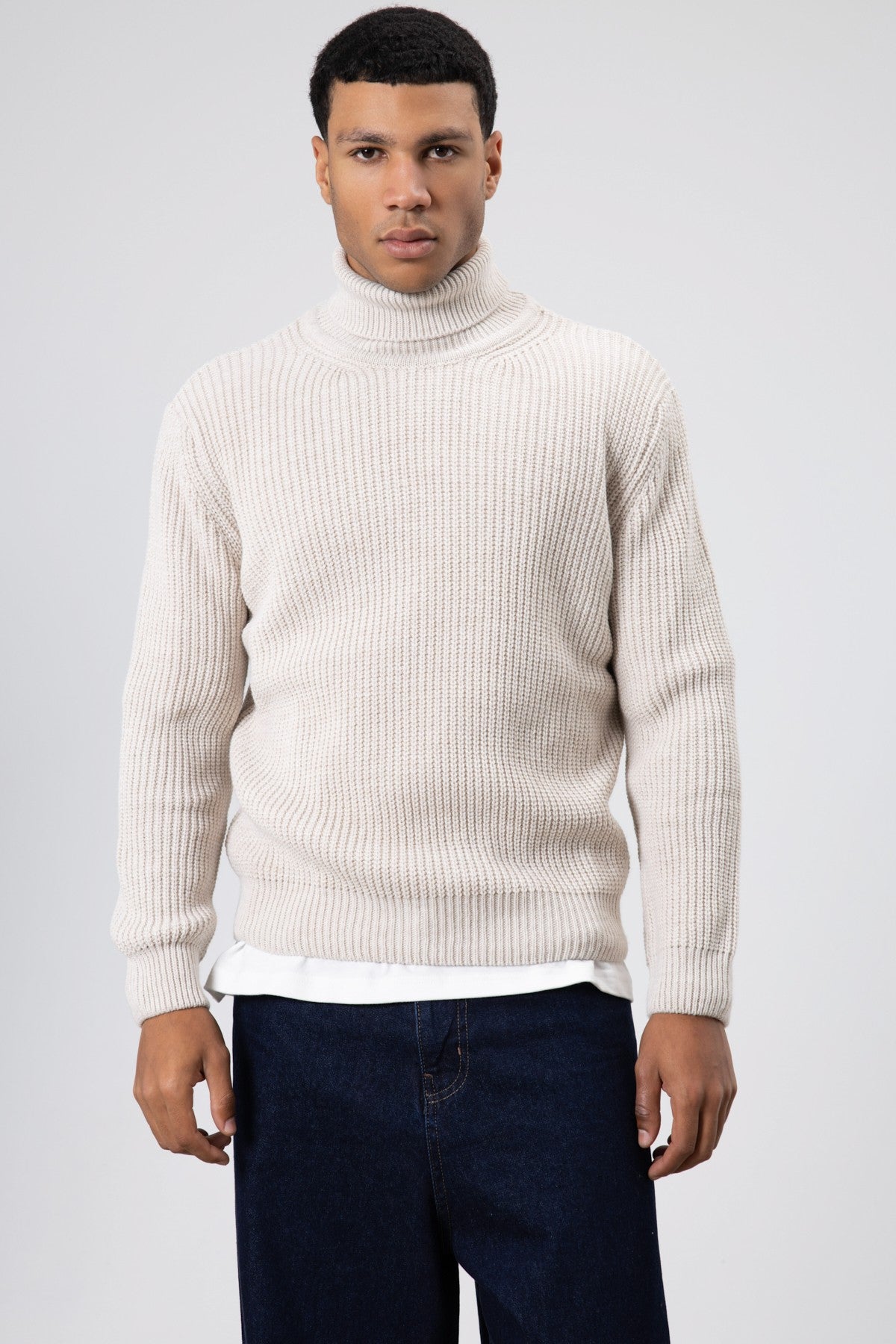 Oversized Knit Turtleneck Sweater