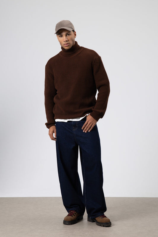 Oversized Knit Turtleneck Sweater