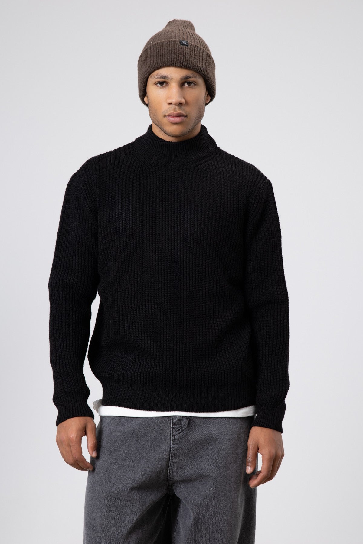 Half-Turtleneck Knit Sweater