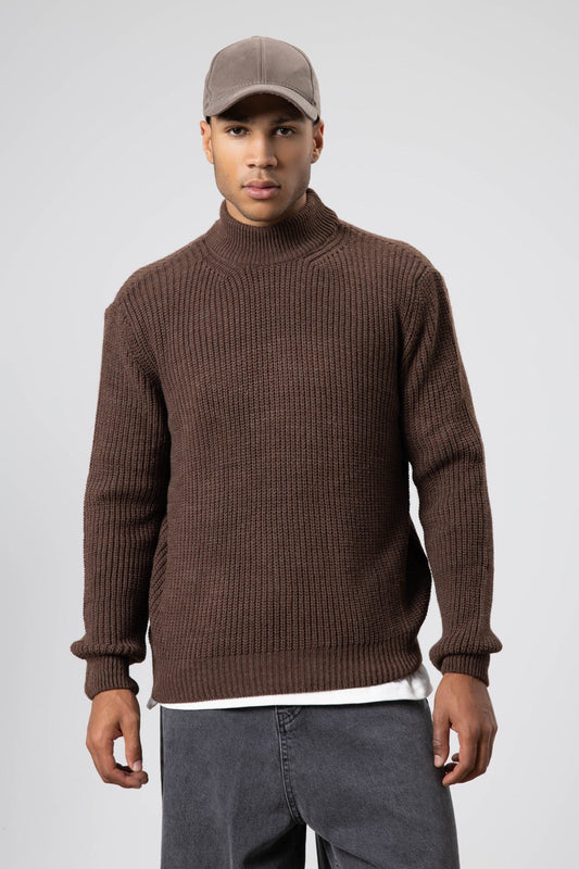 Half-Turtleneck Knit Sweater