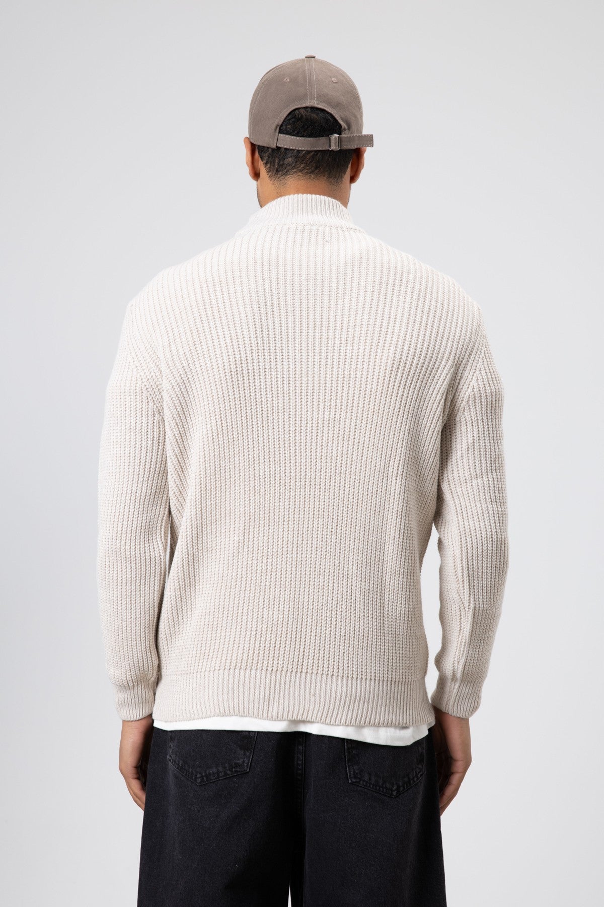Half-Turtleneck Knit Sweater
