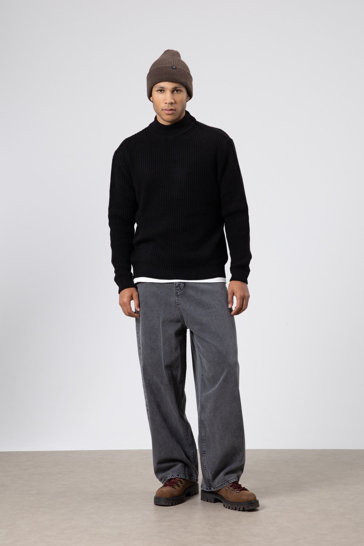 Half-Turtleneck Knit Sweater