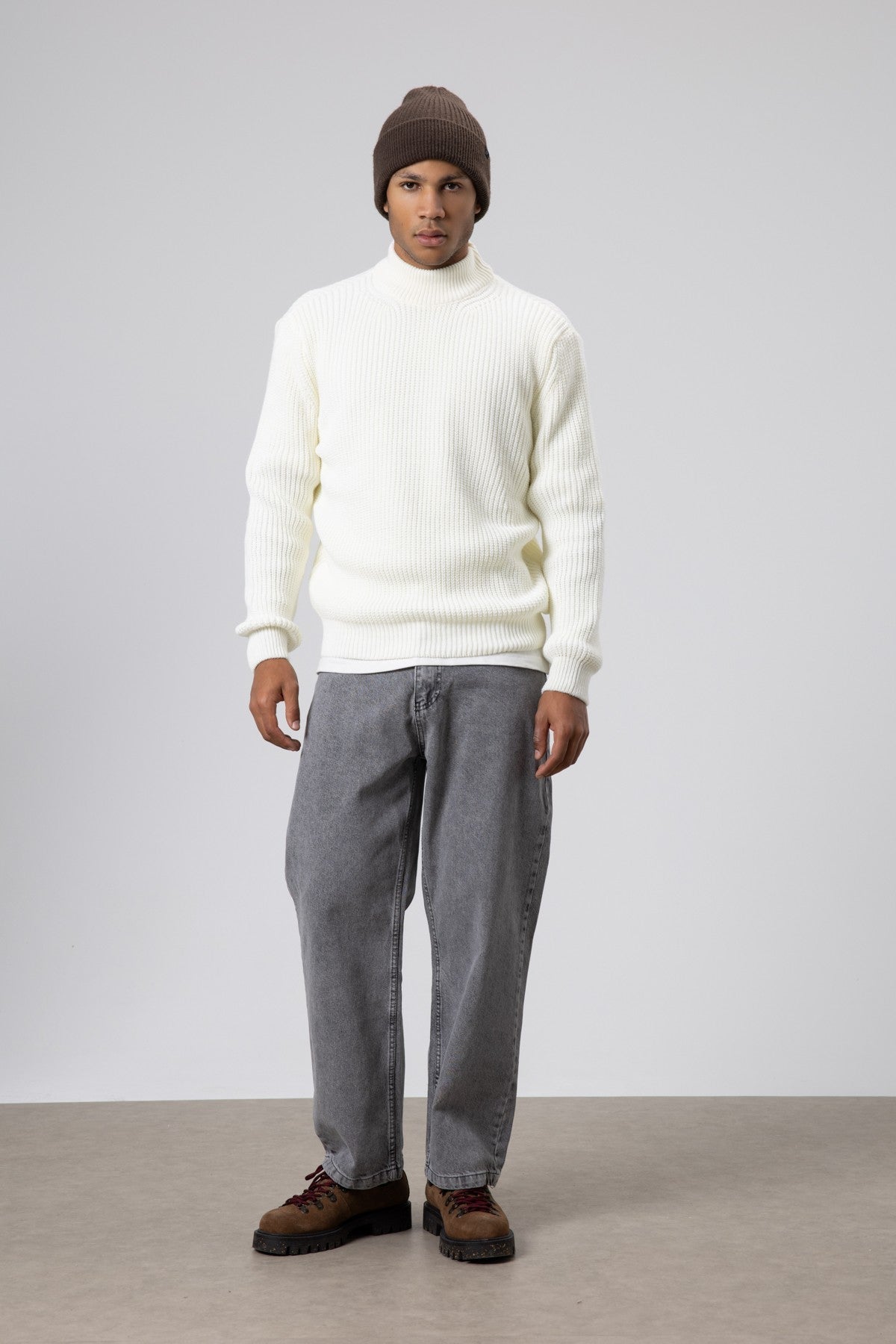 Half-Turtleneck Knit Sweater