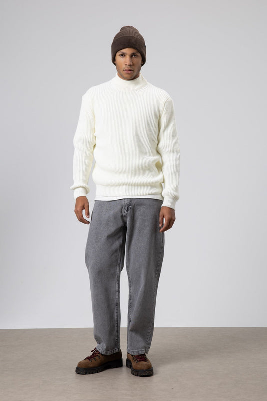 Half-Turtleneck Knit Sweater