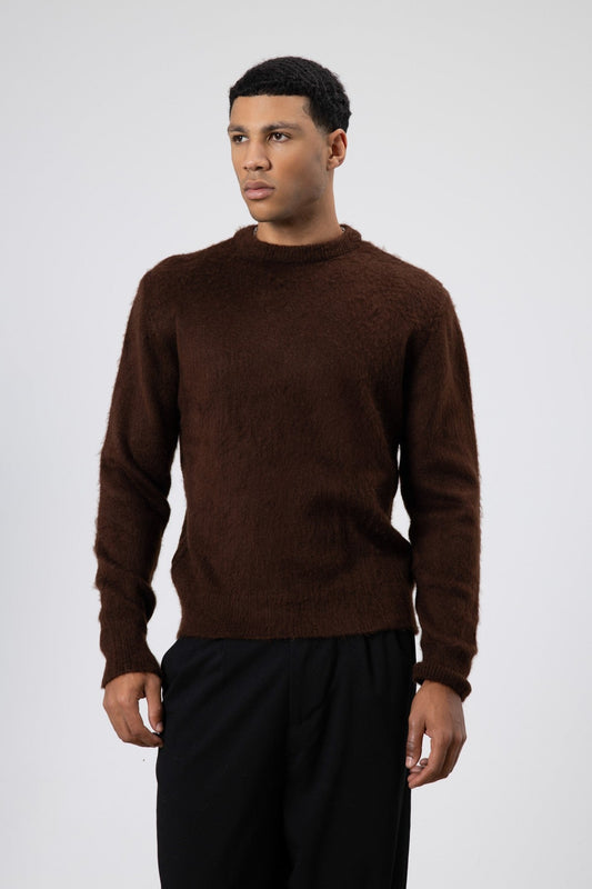 Oversized, Soft-Textured Crew-Neck Sweater