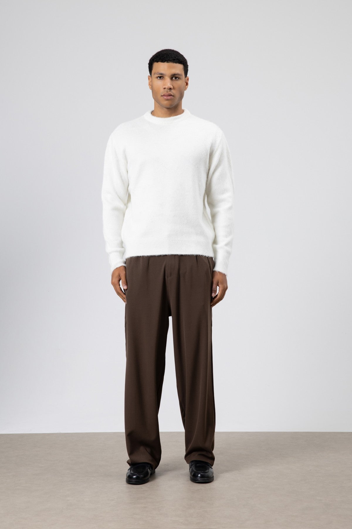 Oversized, Soft-Textured Crew-Neck Sweater