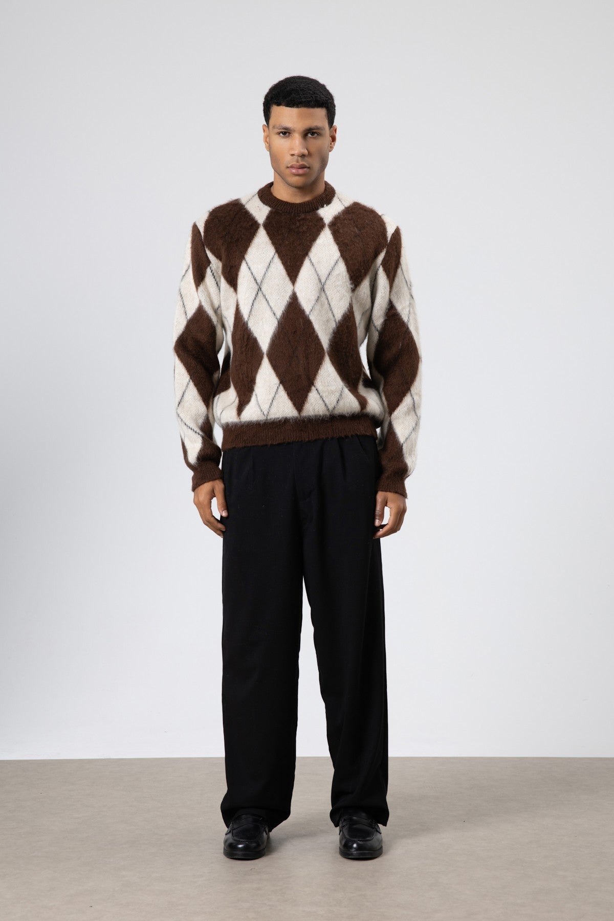 Oversized Sweater with a Baklava Pattern